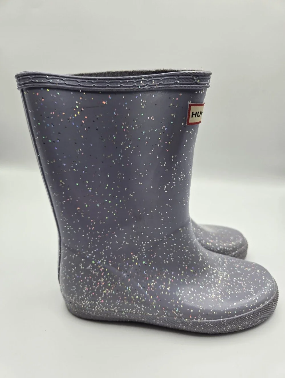 Hunter Lavender Purple Glitter Sparkle Rain Boots Little Girls Size US 1